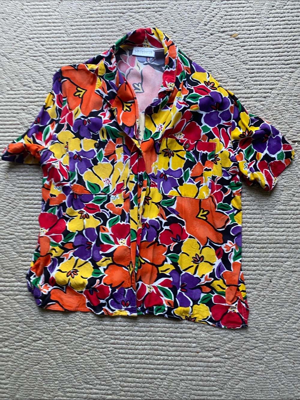 Liz Claiborne Multicolor Floral Button-Up Shirt
